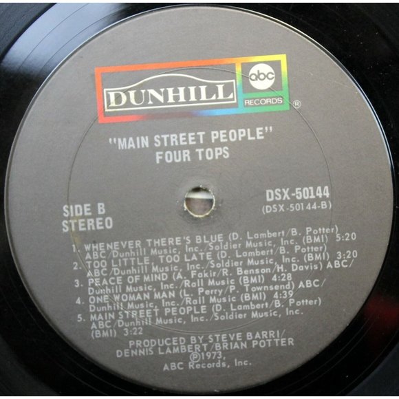 Vtg 1973 The Four Tops Record LP Main Street People Album Soul Rhythm Blues Pop - Picture 10 of 10